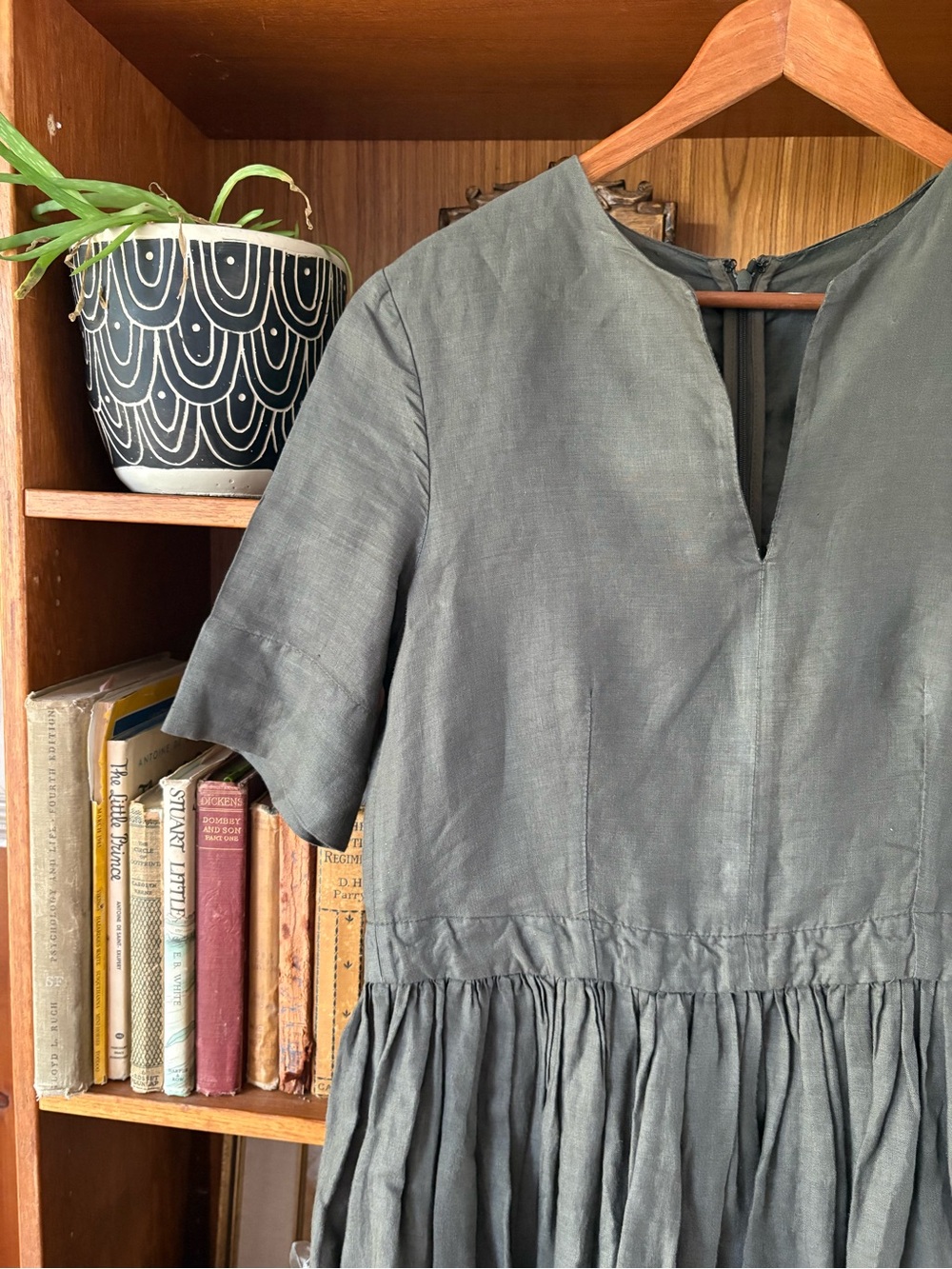 Aspesi Quiet Luxury 100% Linen Full MIDI Dress M - Picture 4 of 10